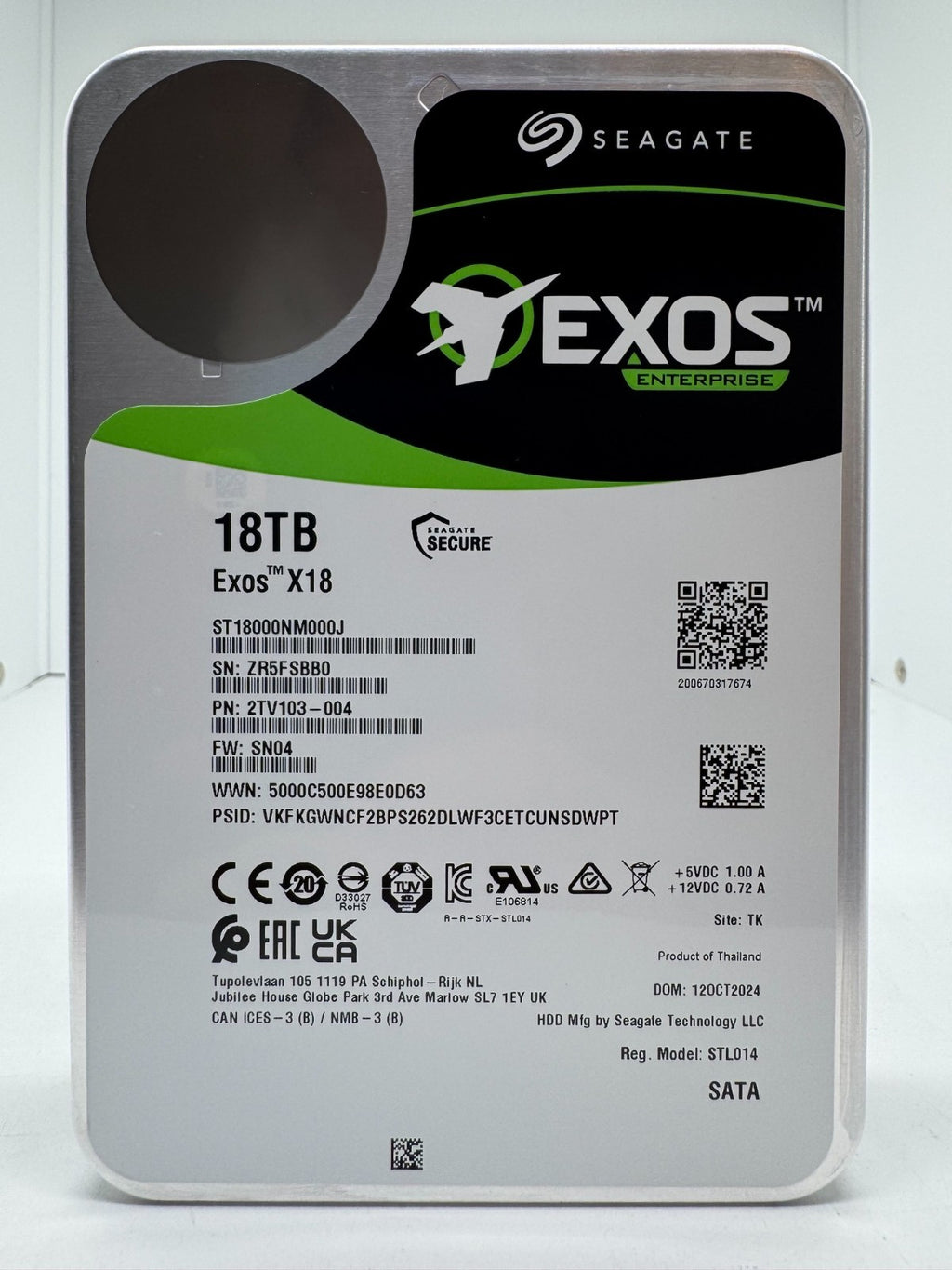Seagate Exos X18 18TB interne Festplatte ST18000NM000J 3,5 Zoll SATA3 -BB0