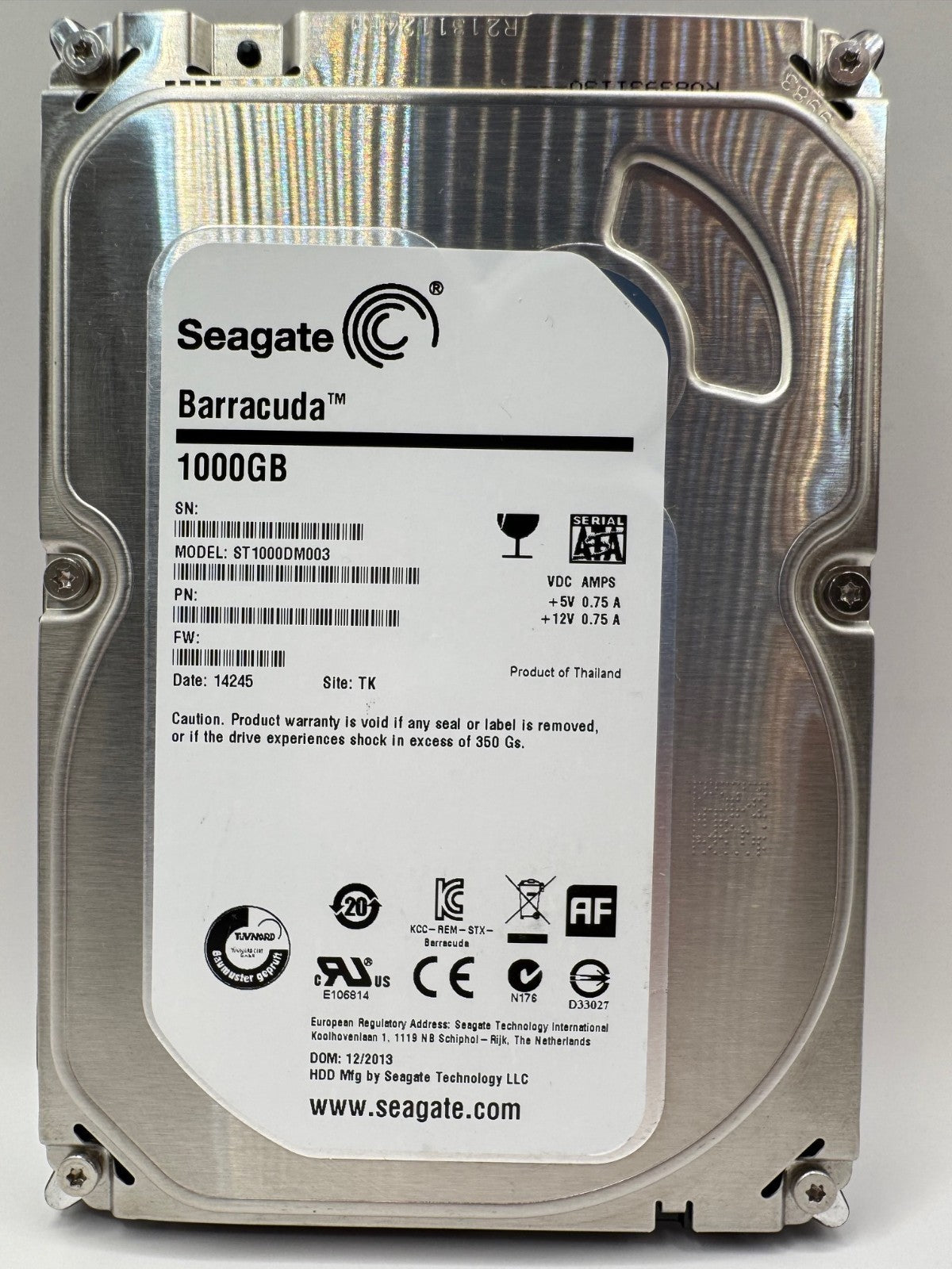 Seagate Barracuda ST1000DM003 Interne Festplatte 1TB 3,5" HDD SATA