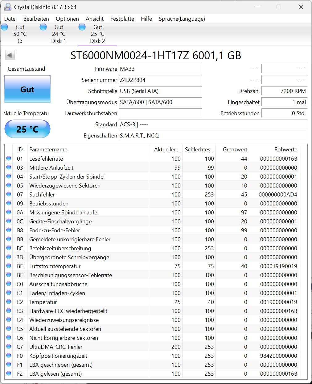 Seagate ST6000NM0024 Enterprise Capacity 3.5 HDD v4 interne 6TB Festplatte SATA3