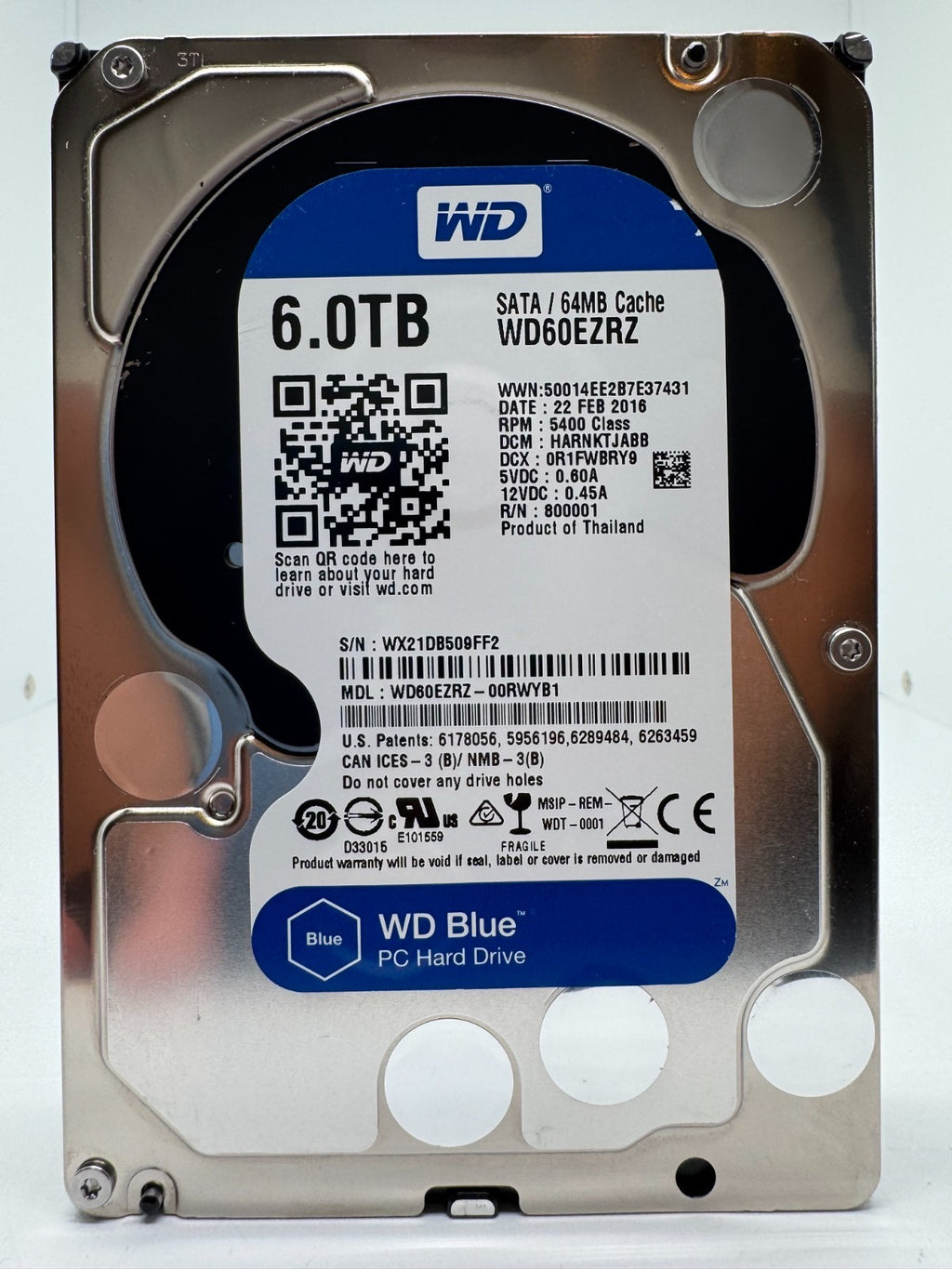 Western Digital WD60EZRZ - WD Blue 6TB Festplatte 5400RPM SATA 3 - 6 TB