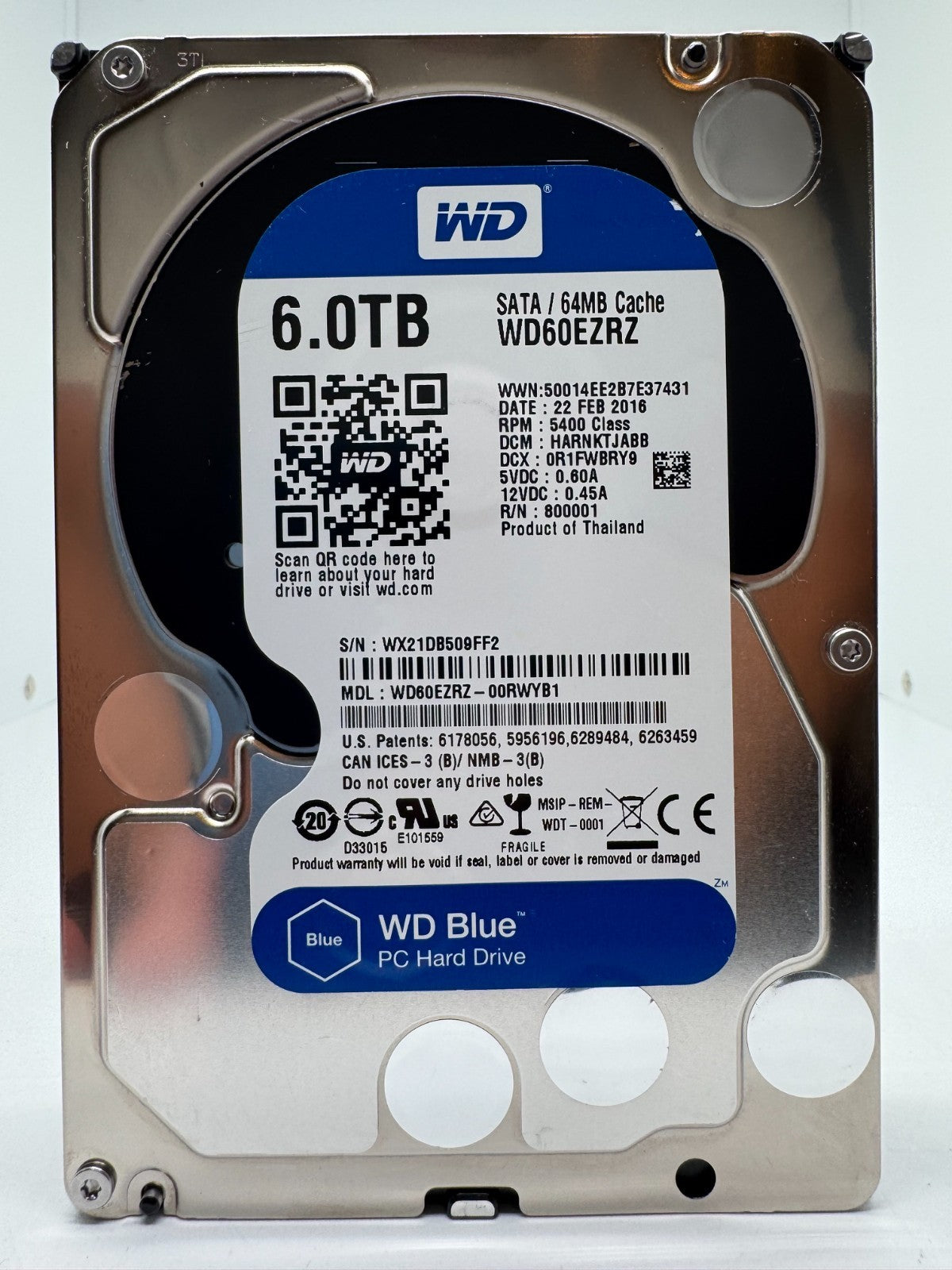 Western Digital WD60EZRZ - WD Blue 6TB Festplatte 5400RPM SATA 3 - 6 TB