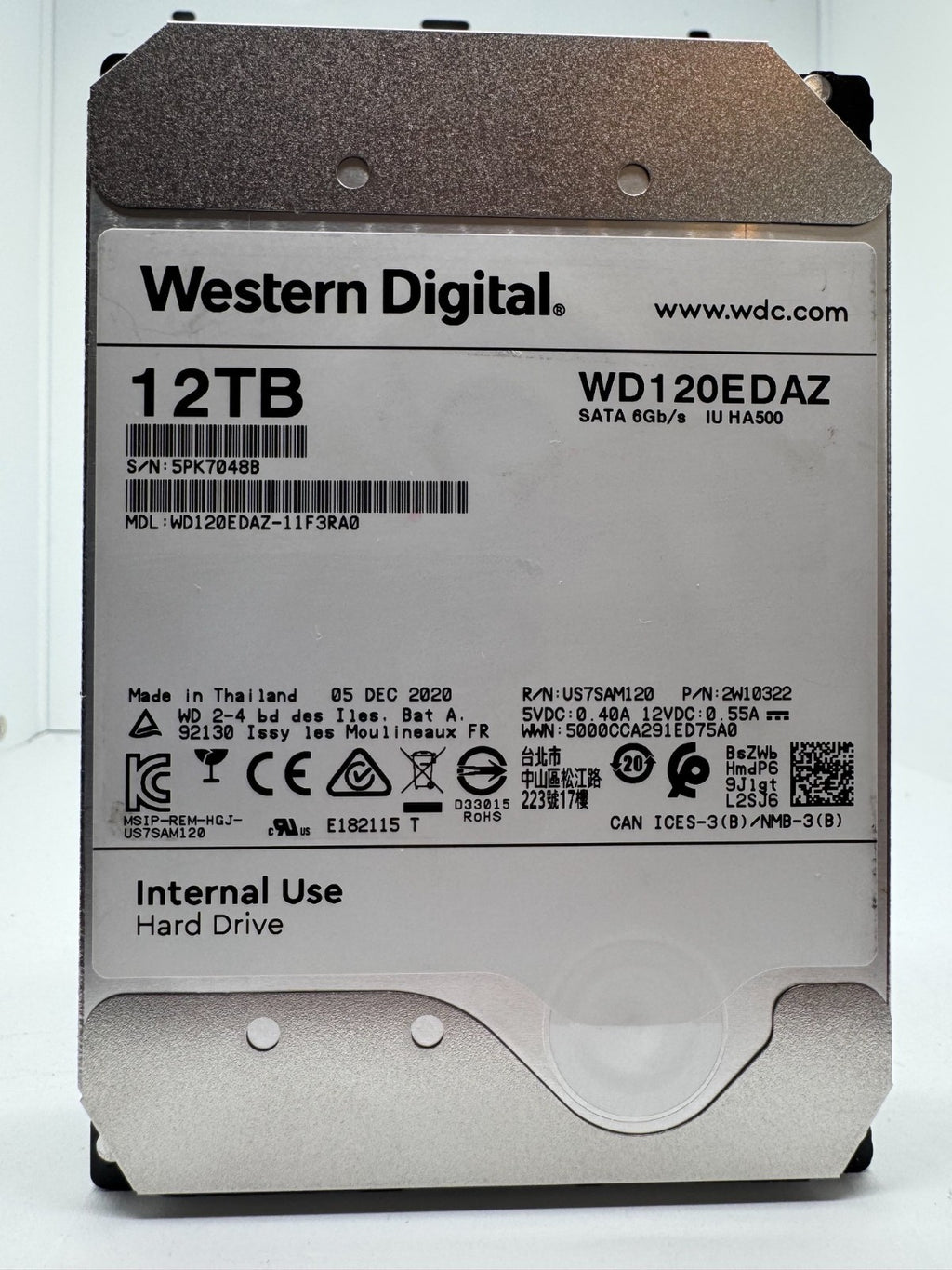 Western Digital WD120EDAZ interne Festplatte 16TB 7200upm SATA3 HDD 3,5 Zoll 48B