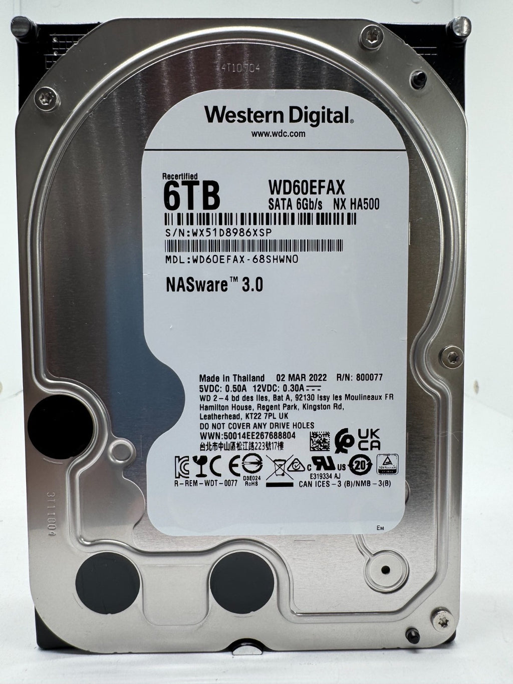 Western Digital WD RED WD60EFAX 68SHWN0 6TB interne Festplatte 5400 RPM SATA3