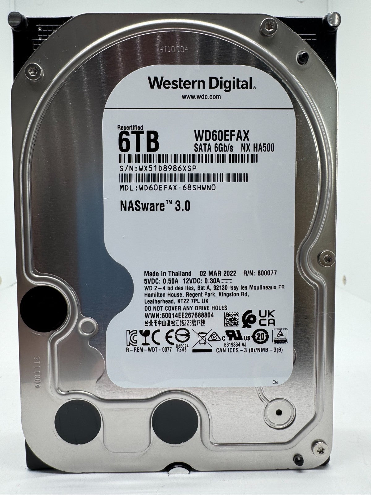 Western Digital WD RED WD60EFAX 68SHWN0 6TB interne Festplatte 5400 RPM SATA3