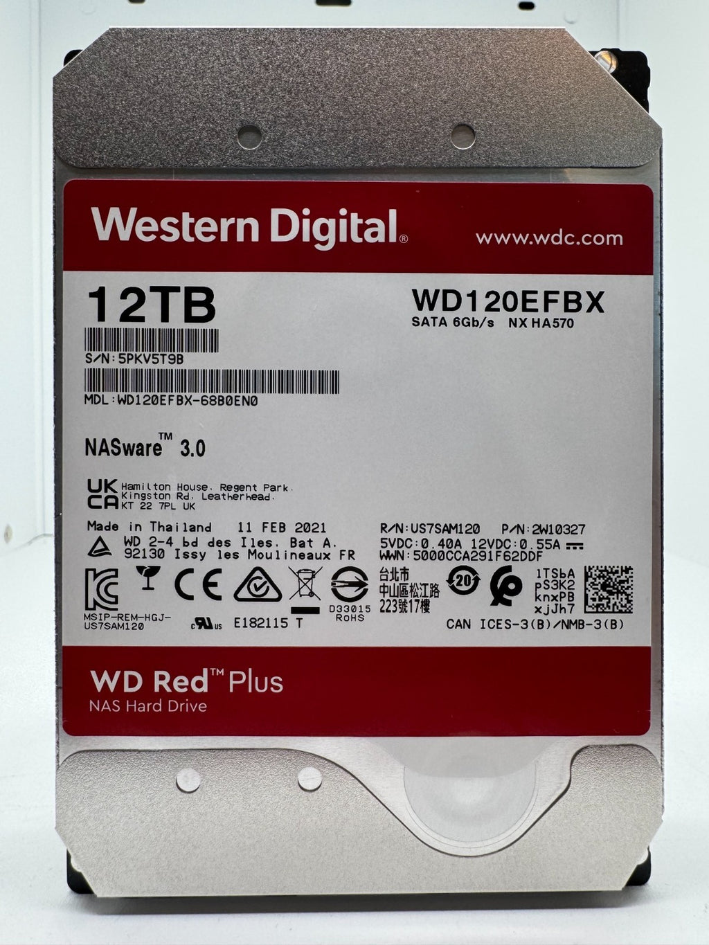 Western Digital WD RED Plus WD120EFBX 12TB interne Festplatte 7200 RPM SATA3