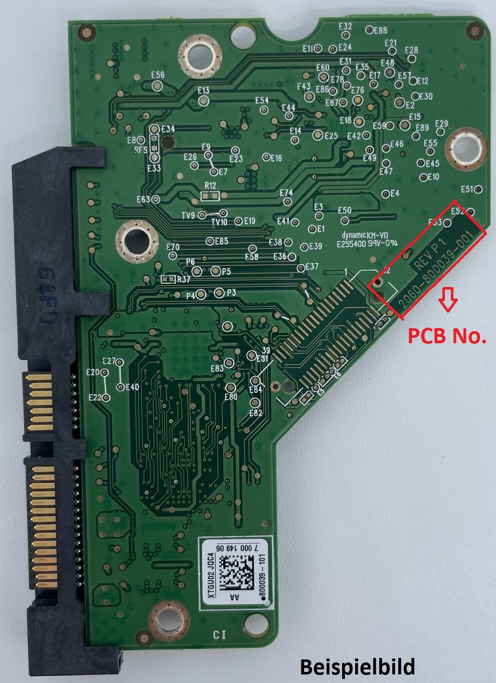 Western Digital PCB Logic Board - Circuit Board - 2060-800039-001 REV P1