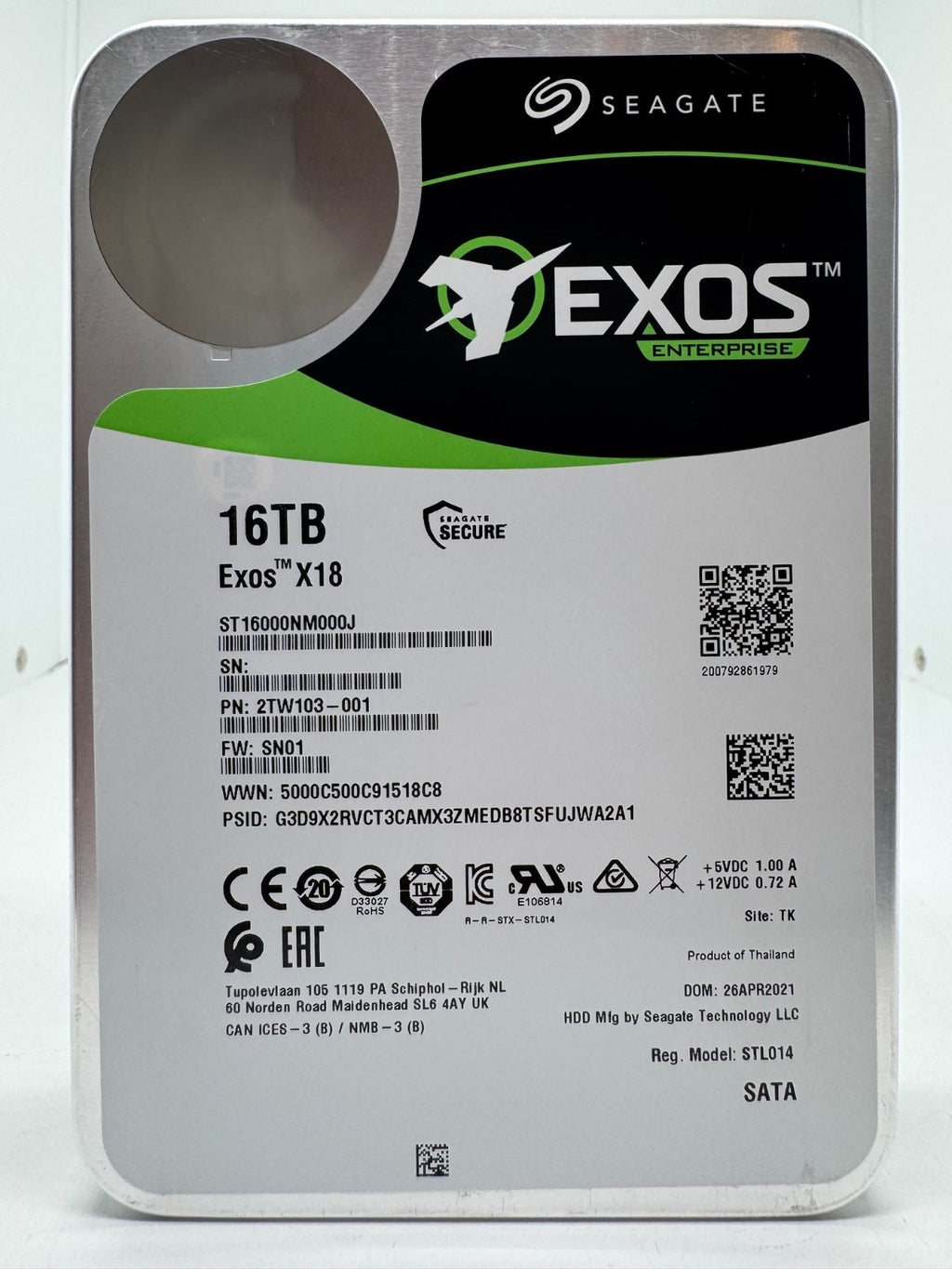 Seagate Exos X18 16TB interne Festplatte ST16000NM000J 3,5 Zoll SATA3