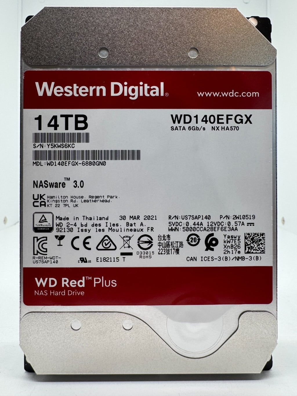 Western Digital WD RED Plus WD140EFGX 14TB interne Festplatte 7200 RPM SATA3