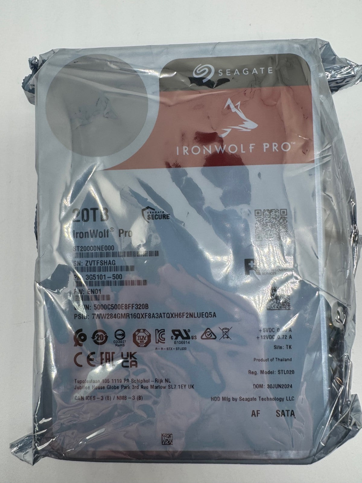 Seagate IronWolf Pro NAS HDD ST20000NE000 - 20TB CMR 3,5 Zoll SATA3 20 TB