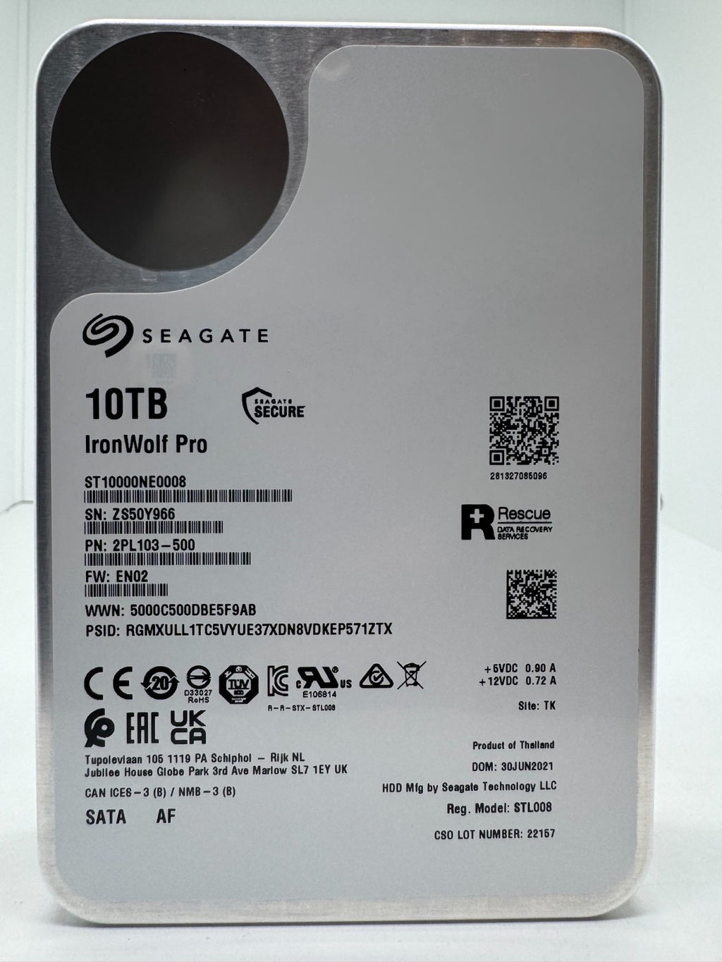 Seagate IronWolf Pro ST10000NE0008 NAS HDD - 10TB 3,5" Zoll SATA3 CMR 10 TB -966