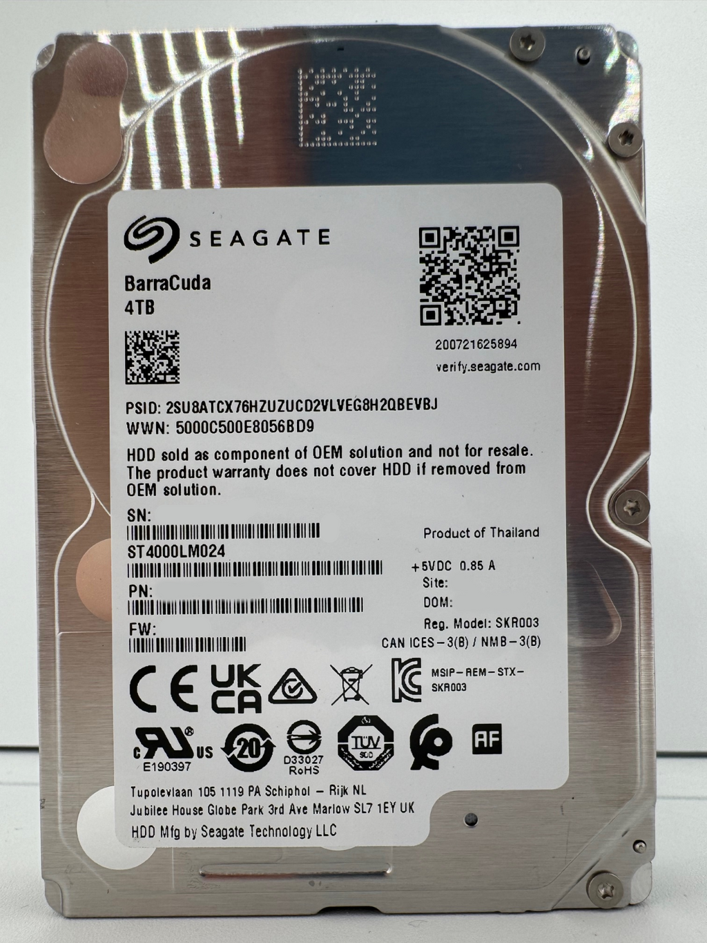 Seagate BarraCuda HDD ST4000LM024 - 4TB - 2,5 Zoll SATA3 Festplatte 15mm Bauhöhe