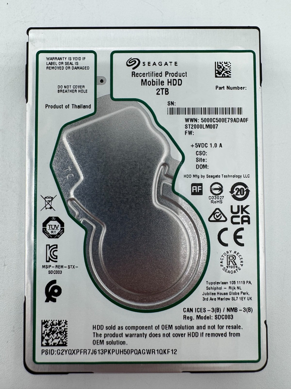Seagate Mobile HDD ST2000LM007 - 2TB - 2,5 Zoll SATA3 Festplatte Bauhöhe 7mm