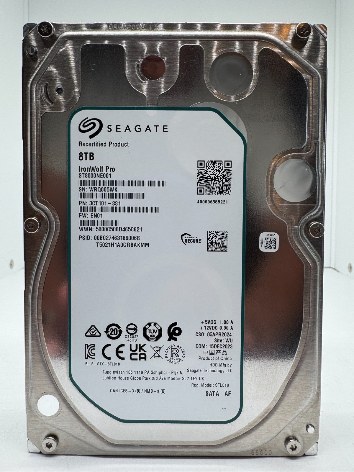 Seagate IronWolf Pro ST8000NE001 NAS HDD - 8TB 3,5 Zoll CMR SATA3 - 8 TB -5WK