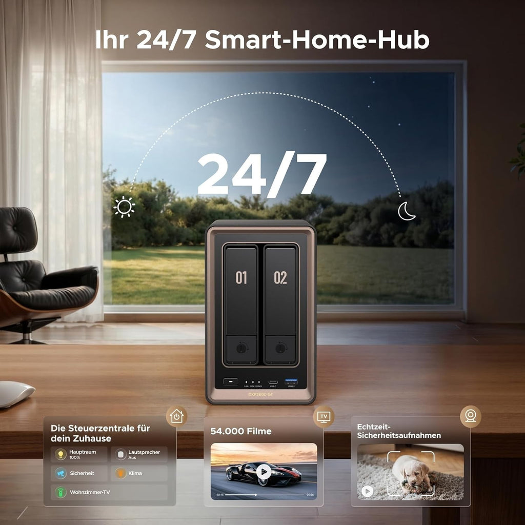Ugreen NASync DXP2800 GT inkl. 32TB (2x 16TB Bestpreis Festplatte) Desktop NAS