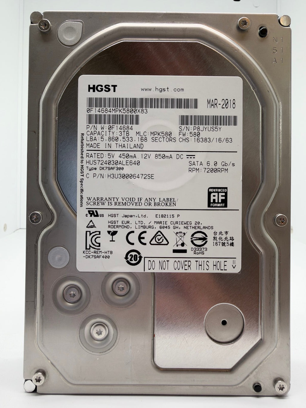 HGST HUS724030ALE640 0F14684 3TB interne Festplatte SATA III 3,5" 3 TB -S5Y