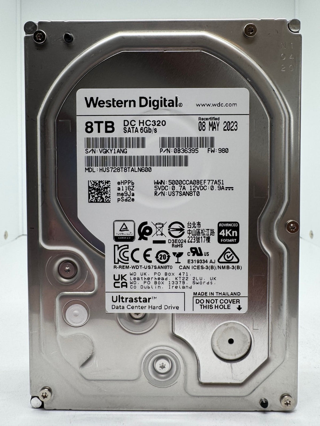 Western Digital Ultrastar DC HC320 8TB Festplatte SATA3 HUS728T8TALN600 -ANG