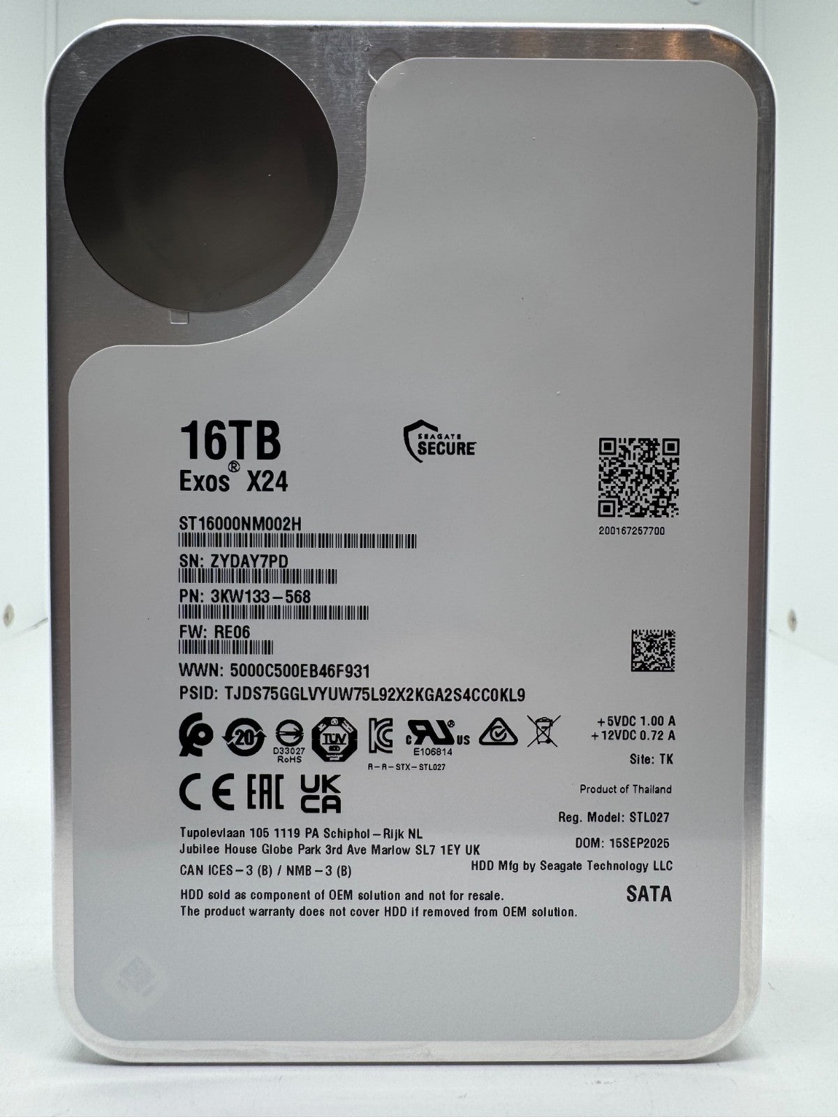 Seagate Exos X24 16TB interne Festplatte ST16000NM002H 3,5 Zoll SATA3 16 TB