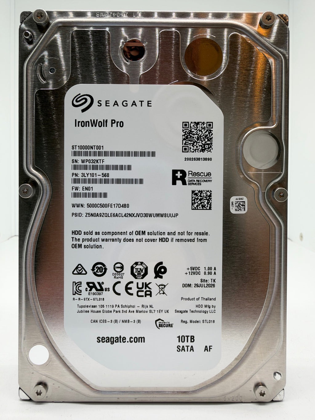 Seagate IronWolf Pro ST10000NT001 NAS HDD - 10TB 3,5 Zoll SATA3 CMR 10 TB OEM