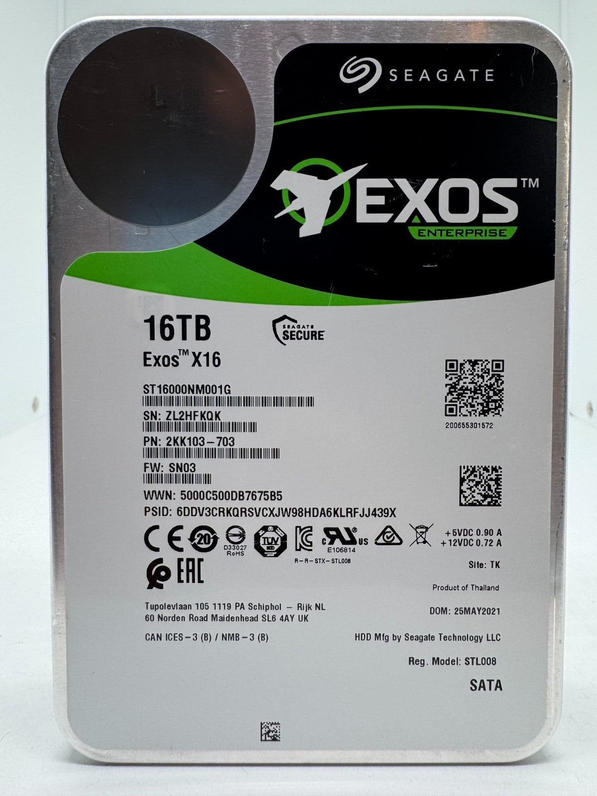 Seagate Exos X16 16TB interne Festplatte ST16000NM001G 3,5 Zoll SATA3 -KQK