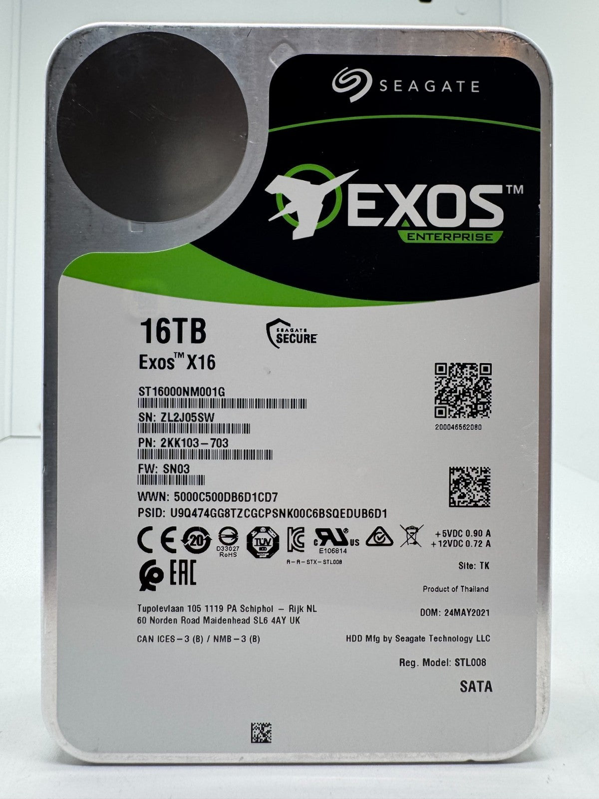 Seagate Exos X16 16TB interne Festplatte ST16000NM001G 3,5 Zoll SATA3 -5SW
