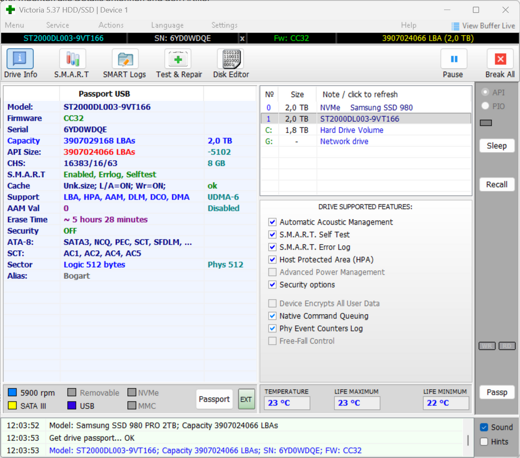 Seagate Barracuda Green ST2000DL003 - 2TB 3,5 Zoll SATA3 2 TB -DQE