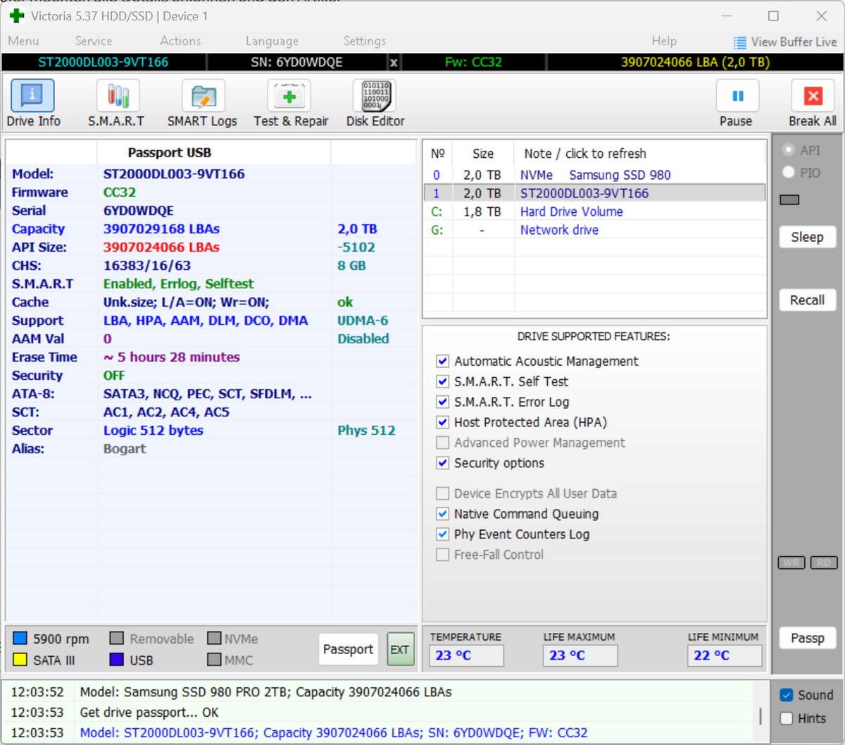 Seagate Barracuda Green ST2000DL003 - 2TB 3,5 Zoll SATA3 2 TB -DQE