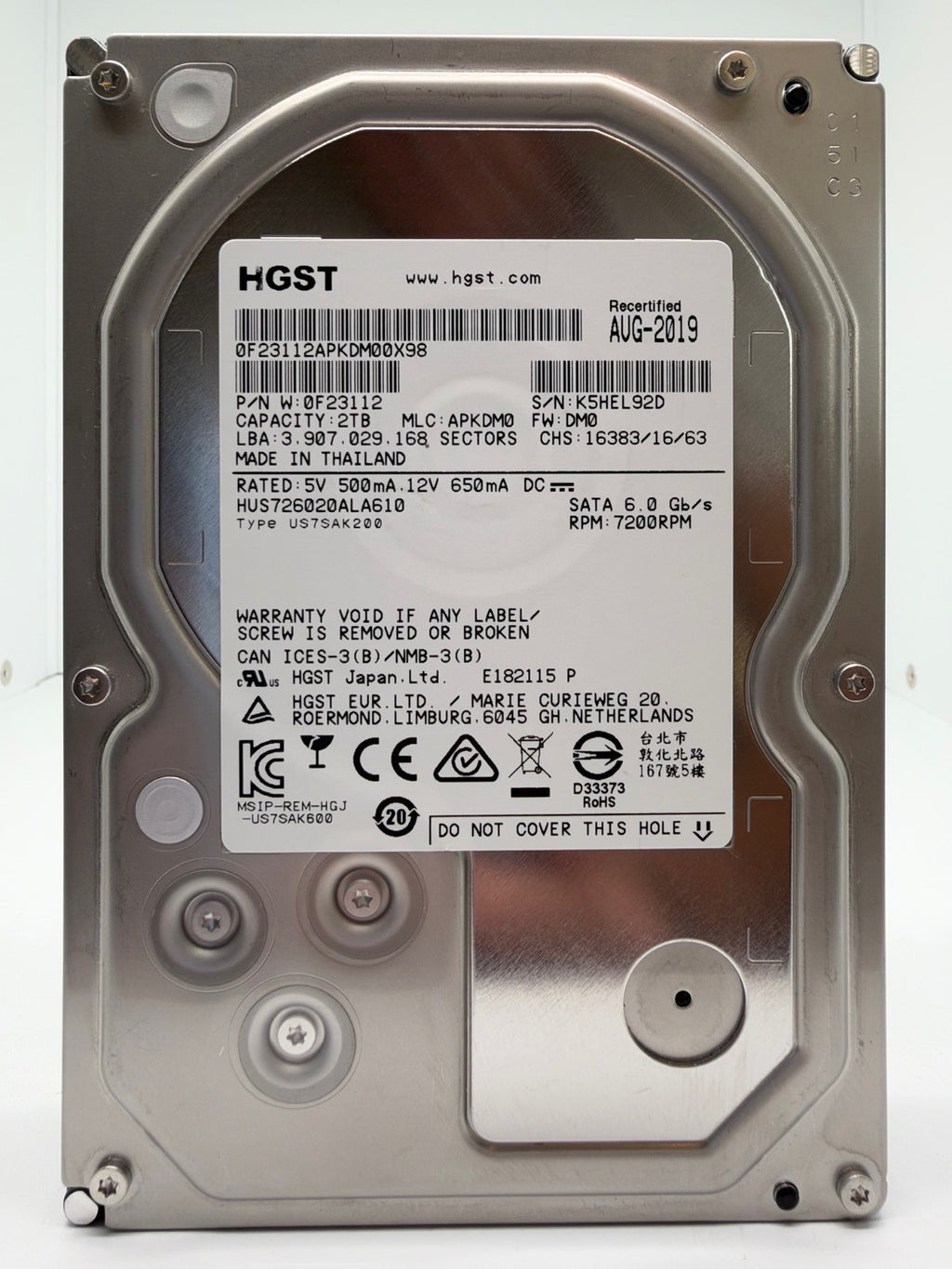 HGST HUS726020ALA610 0F23112 2TB interne Festplatte SATA III 3,5" 2 TB -92D
