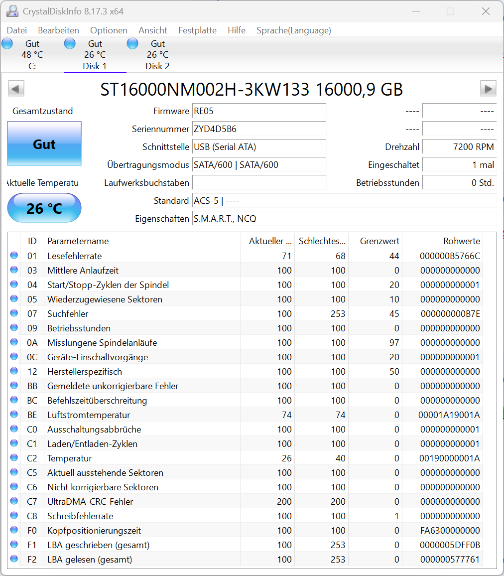 Seagate Exos X24 16TB interne Festplatte ST16000NM002H 3,5 Zoll SATA3 16 TB -5B6