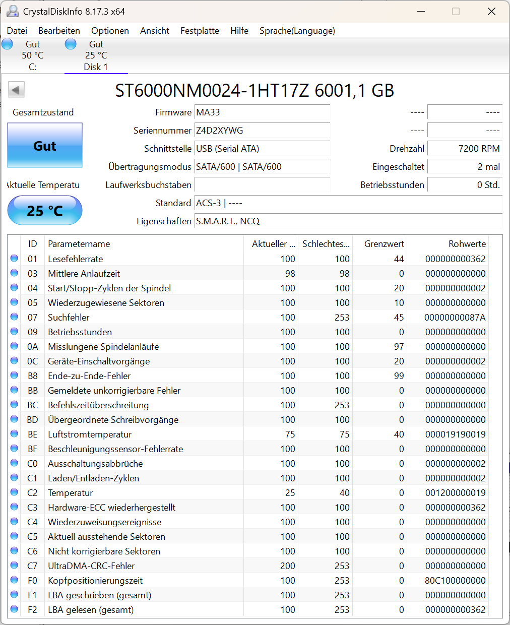 Seagate ST6000NM0024 Enterprise Capacity 3.5 HDD v4 interne 6TB Festplatte SATA3