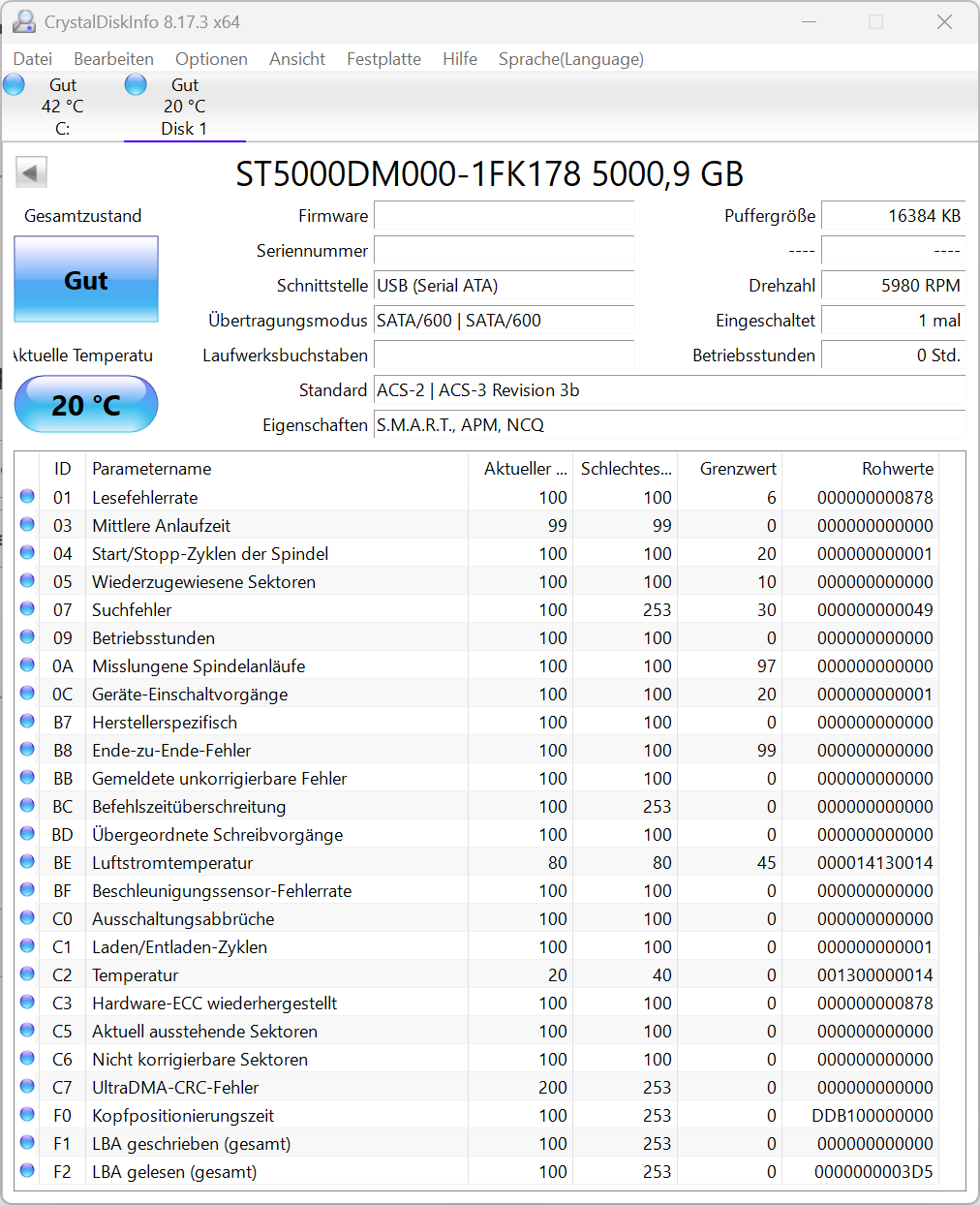 Seagate Desktop HDD 5TB interne Festplatte 3,5" ST5000DM000 128MB Cache SATA3