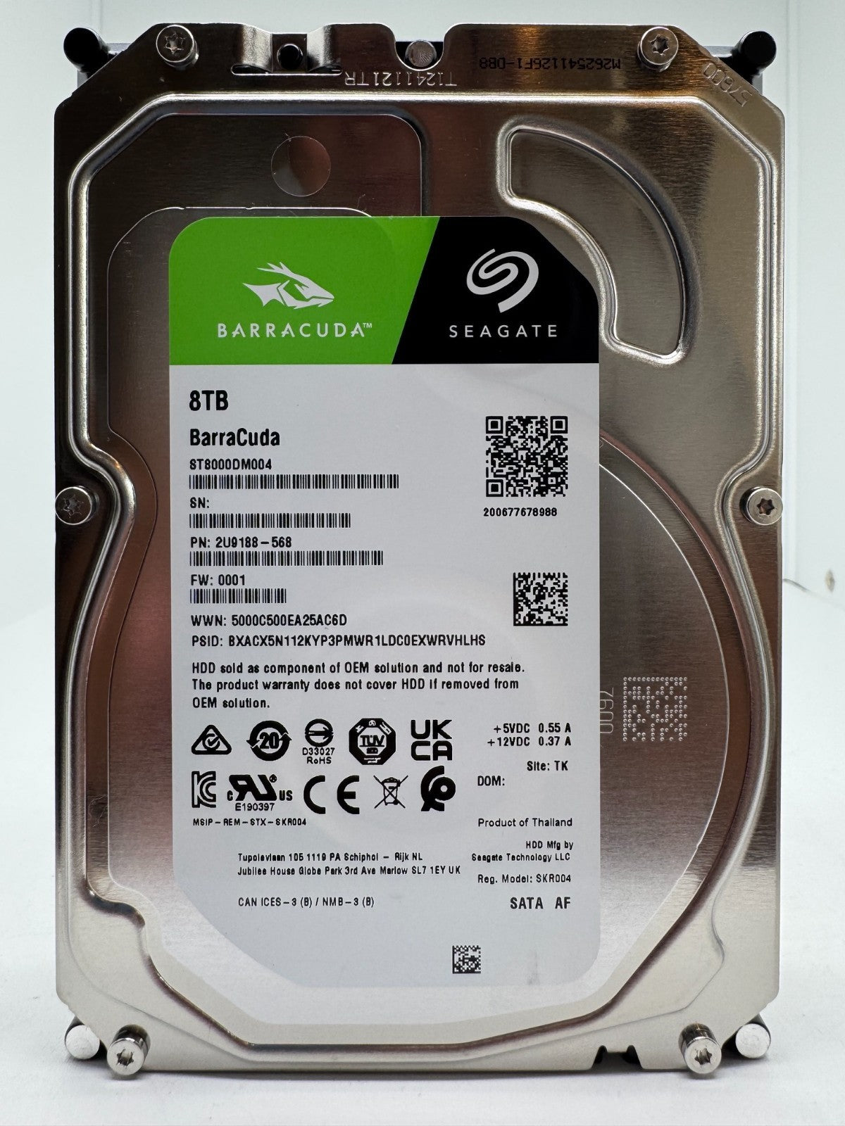 Seagate BarraCuda ST8000DM004 - 8TB interne Festplatte 3,5" Zoll SATA3 8 TB