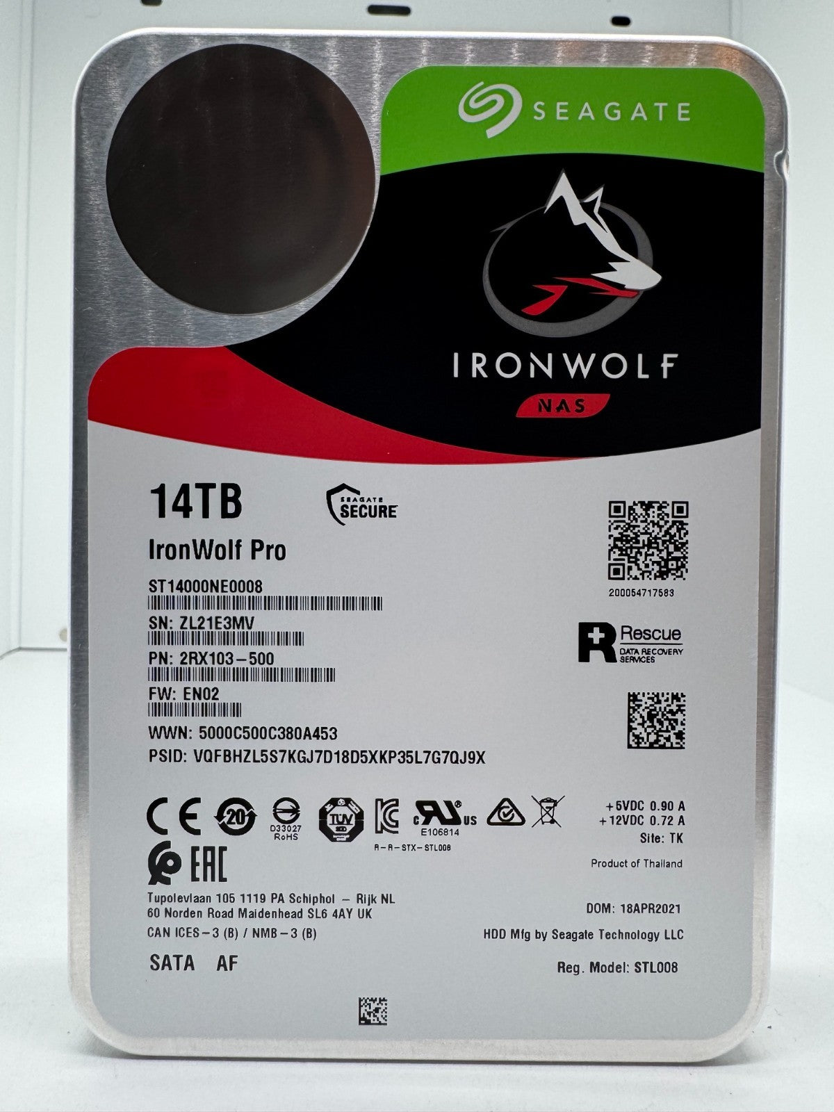 Seagate IronWolf Pro ST14000NE0008 NAS HDD - 14TB 3,5 Zoll SATA3 CMR 14 TB -3MV