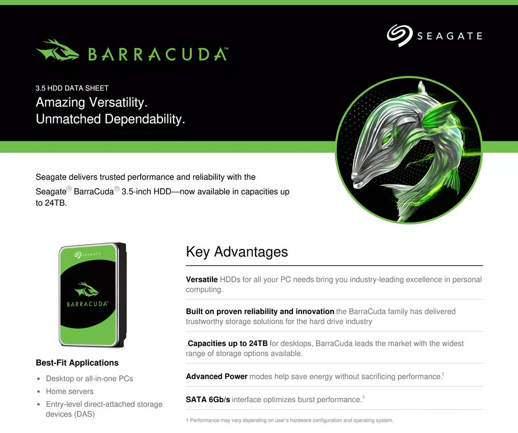 Seagate BarraCuda HDD ST20000DM001 - 20TB 3,5 Zoll SATA3 CMR 20 TB