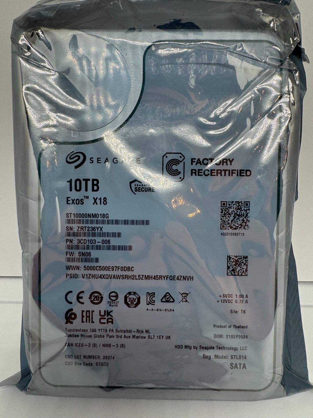 Seagate Exos X18 ST10000NM018G 10TB interne Festplatte  3,5 Zoll SATA3 10 TB