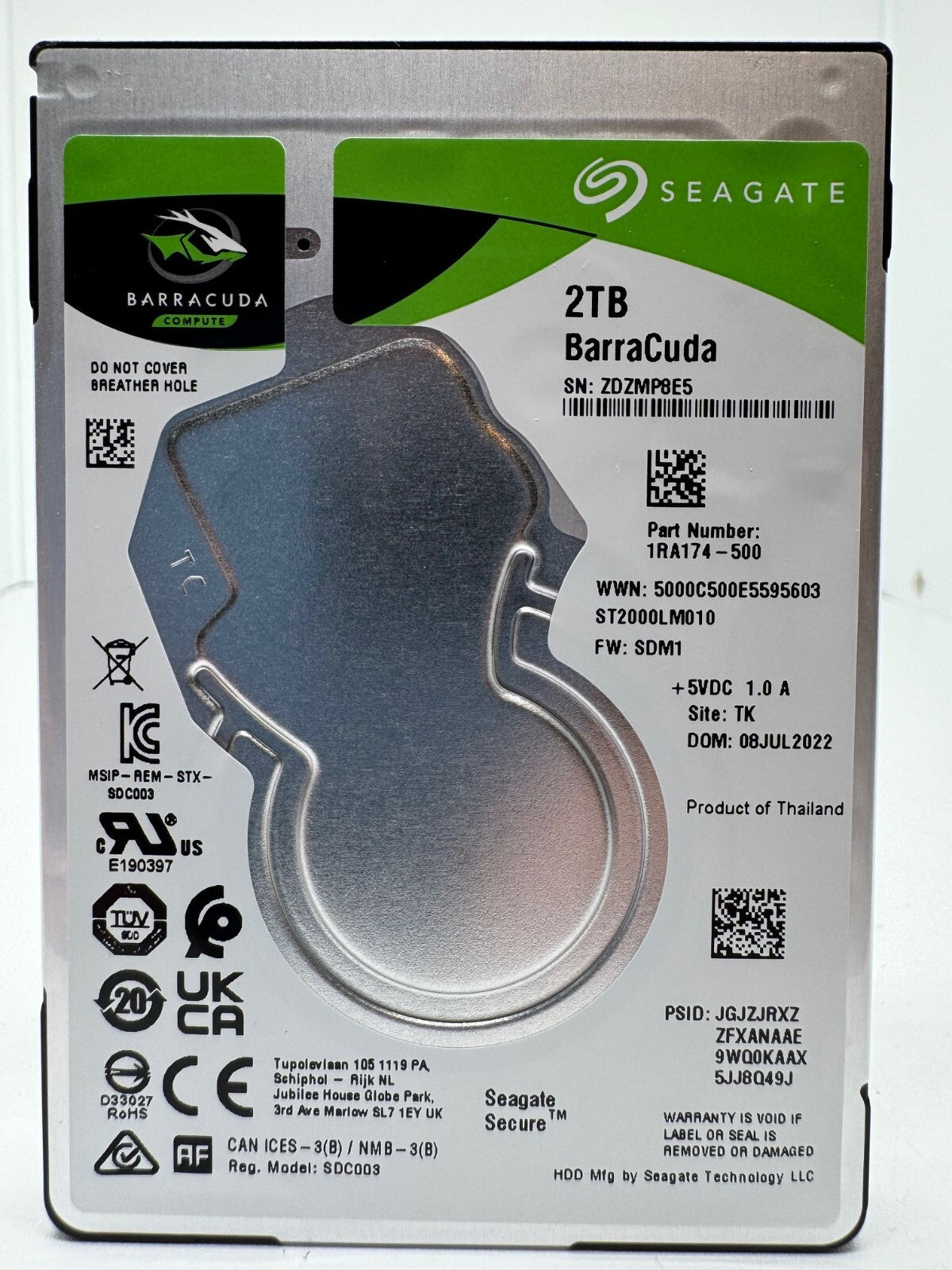 Seagate BarraCuda 2TB Interne Festplatte ST2000LM010 2,5" HDD SATA3