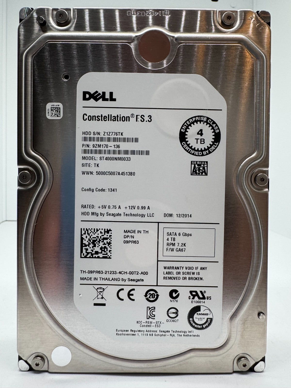 Dell Seagate Constellation ES.3 4TB Interne Festplatte ST4000NM0033 3,5" SATA3