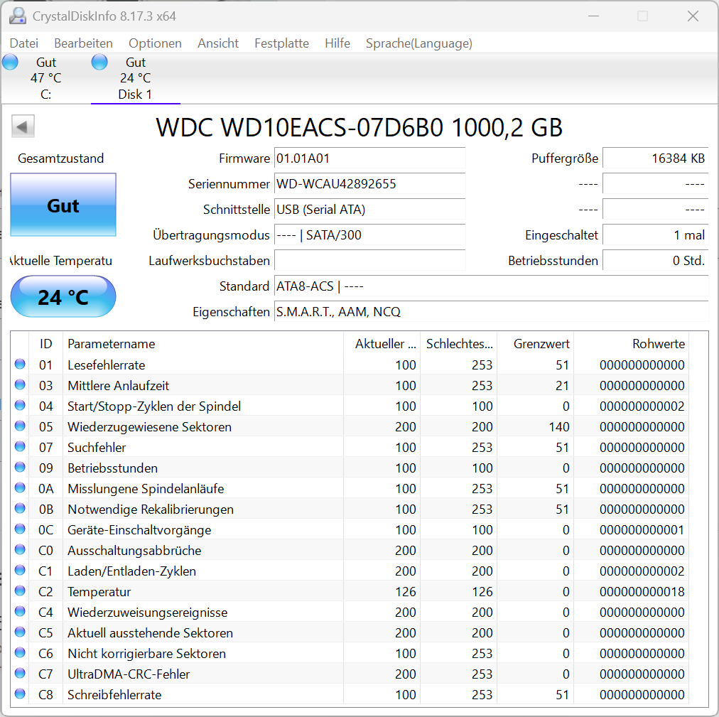 Western Digital WD10EACS - WD Caviar Green 1TB Festplatte 5400RPM SATA -1 TB