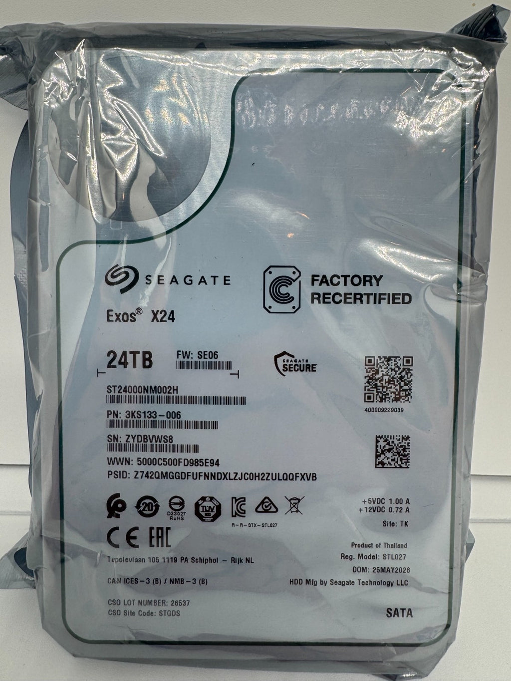 Seagate Exos X24 24TB interne Festplatte ST24000NM002H 3,5 Zoll SATA3 24 TB -WS8