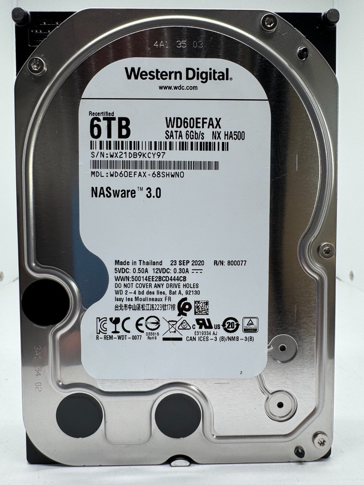 Western Digital WD RED WD60EFAX 68SHWN0 6TB interne Festplatte 5400 RPM SATA3