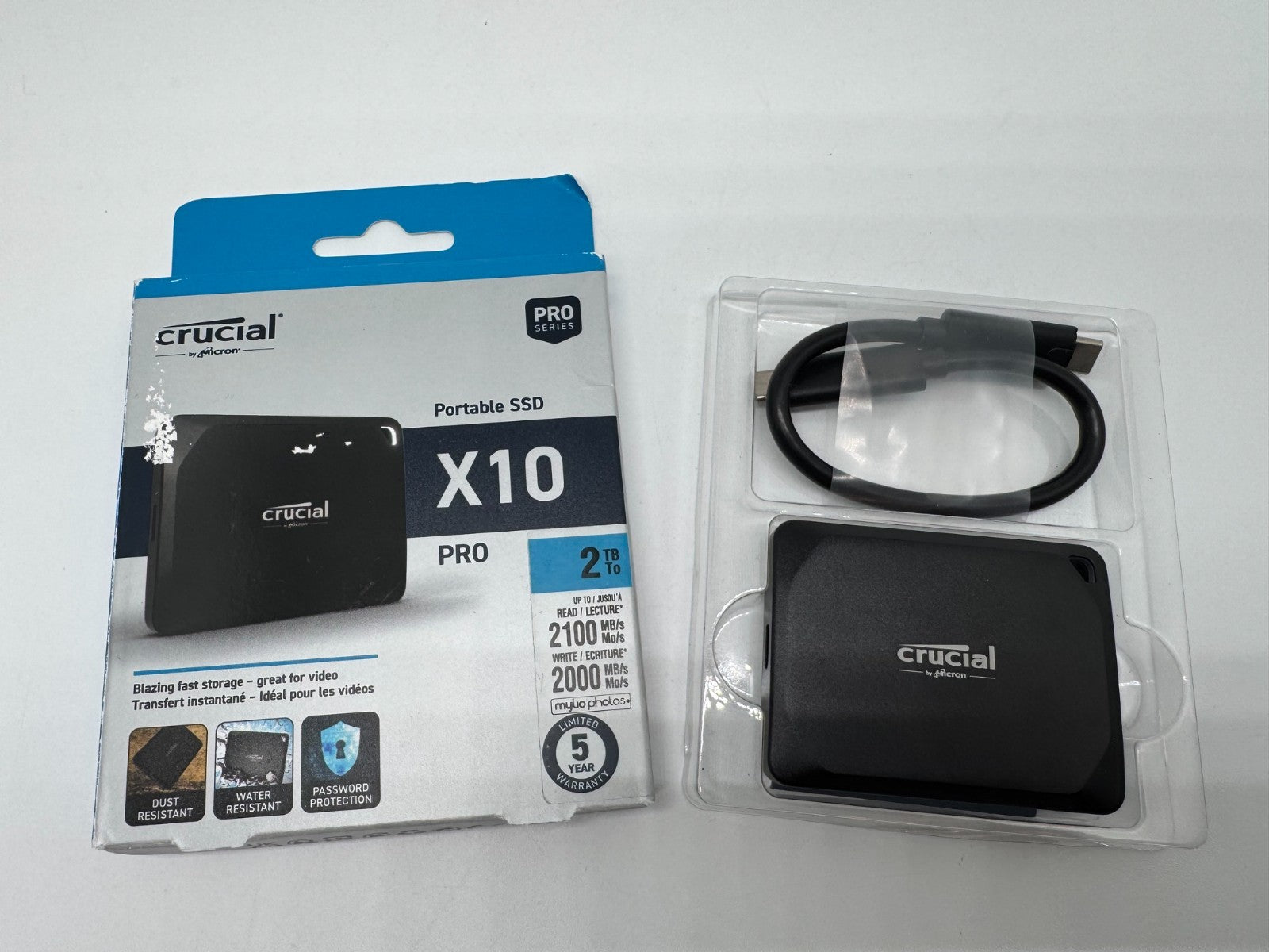 Crucial Portable SSD X10 Pro 2TB USB-C Tragbare externe SSD (CT2000X10PROSSD9)