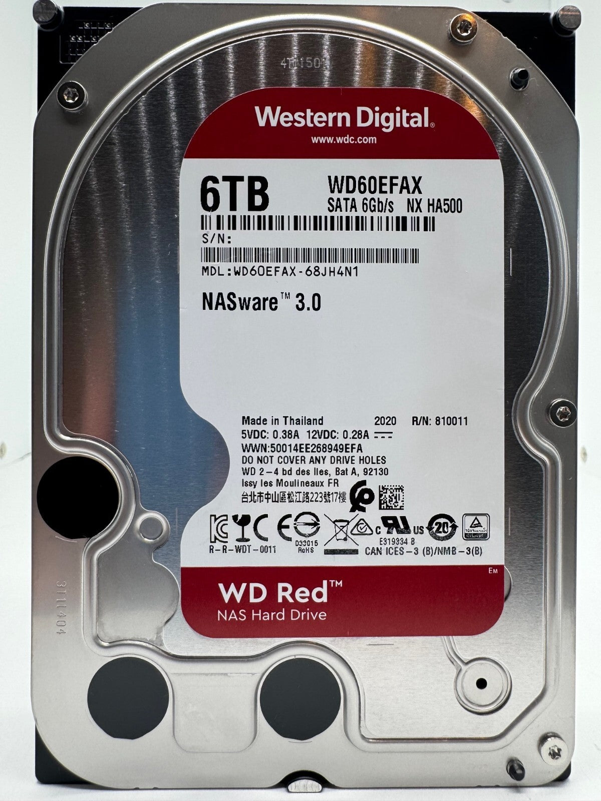 Western Digital WD RED 6TB WD60EFAX interne Festplatte 5400 RPM SATA 3
