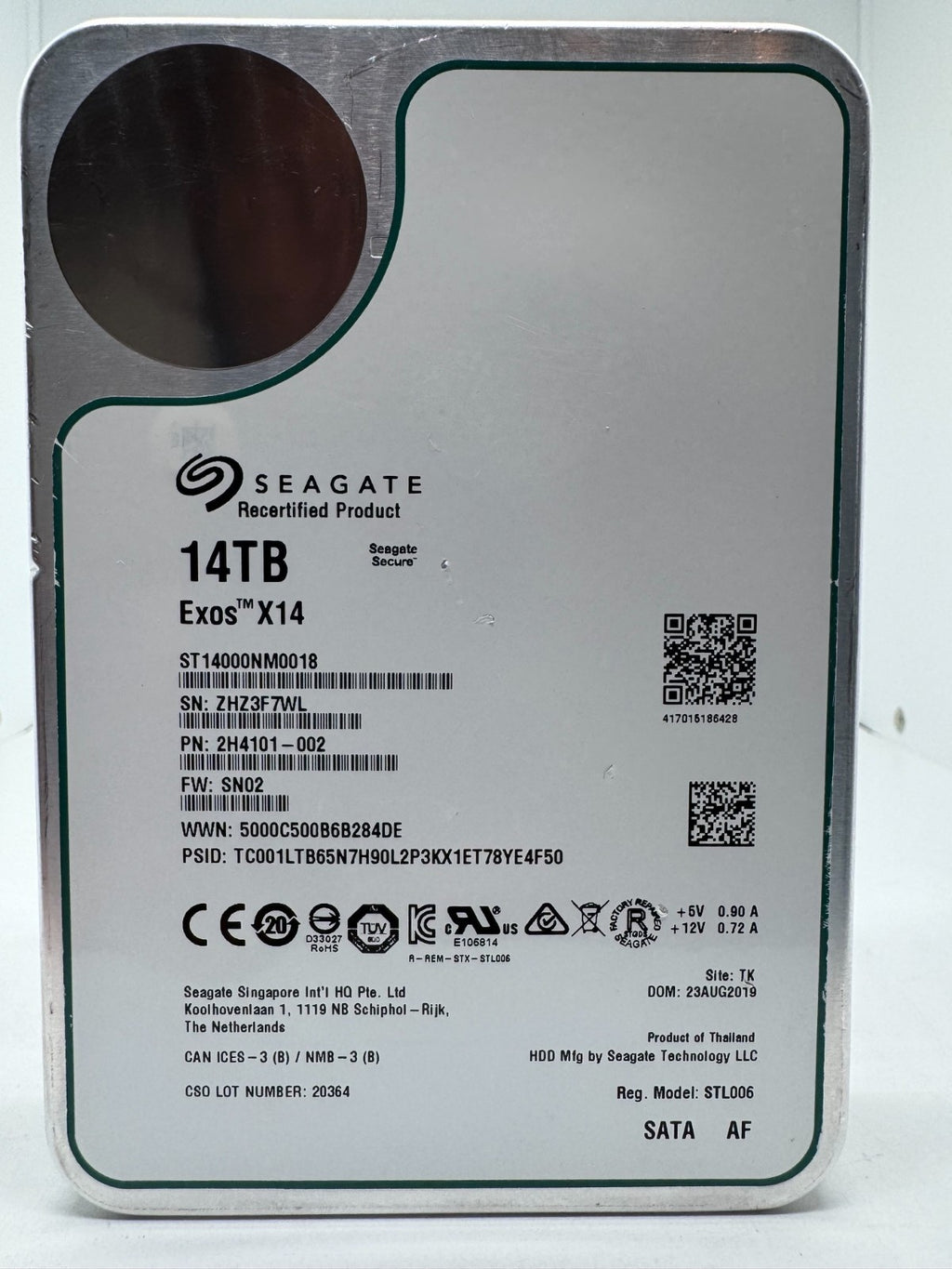 Seagate Exos X14 14TB interne Festplatte ST14000NM0018 3,5 Zoll SATA3