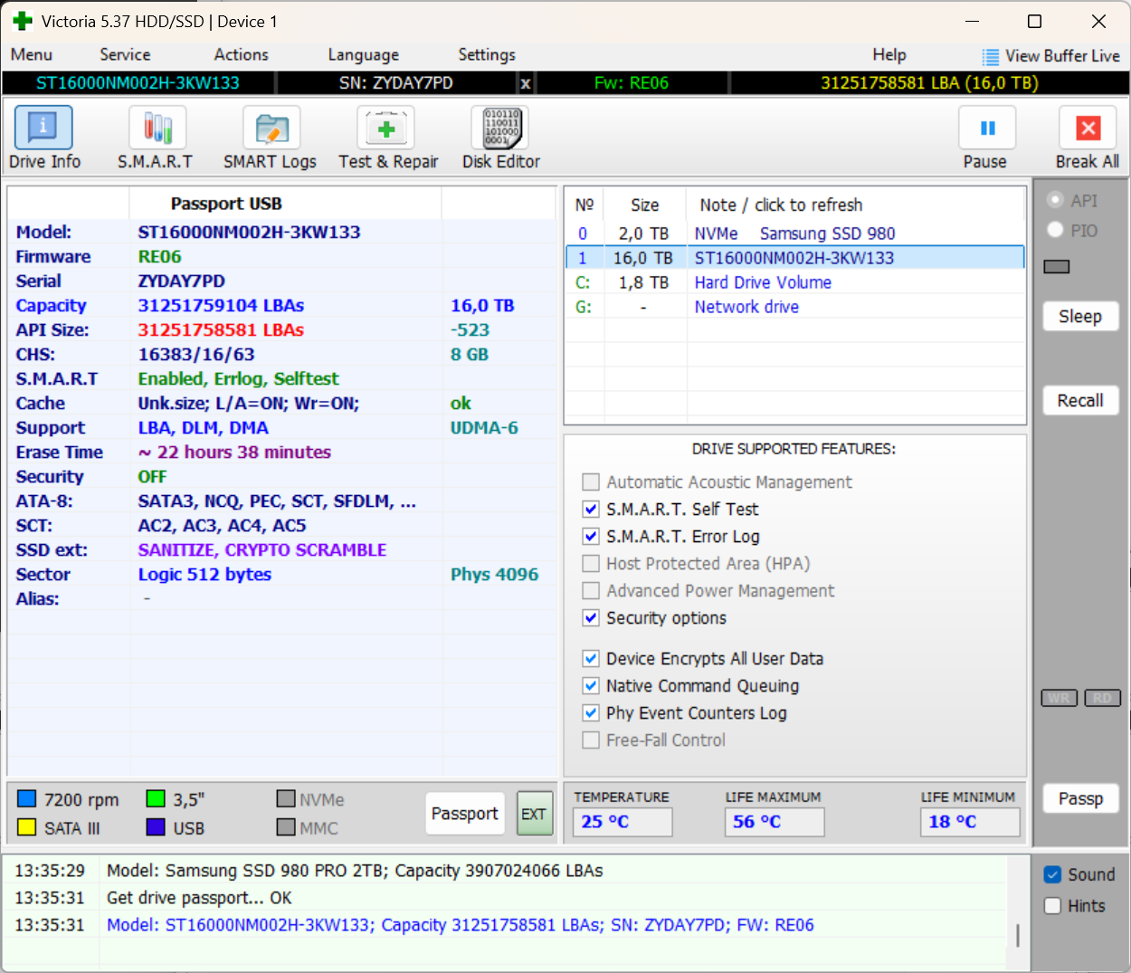 Seagate Exos X24 16TB interne Festplatte ST16000NM002H 3,5 Zoll SATA3 16 TB
