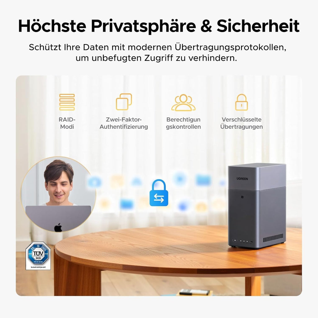 Ugreen NASync DH2300 inkl. 8TB (2x 4TB Toshiba Festplatte) Desktop NAS