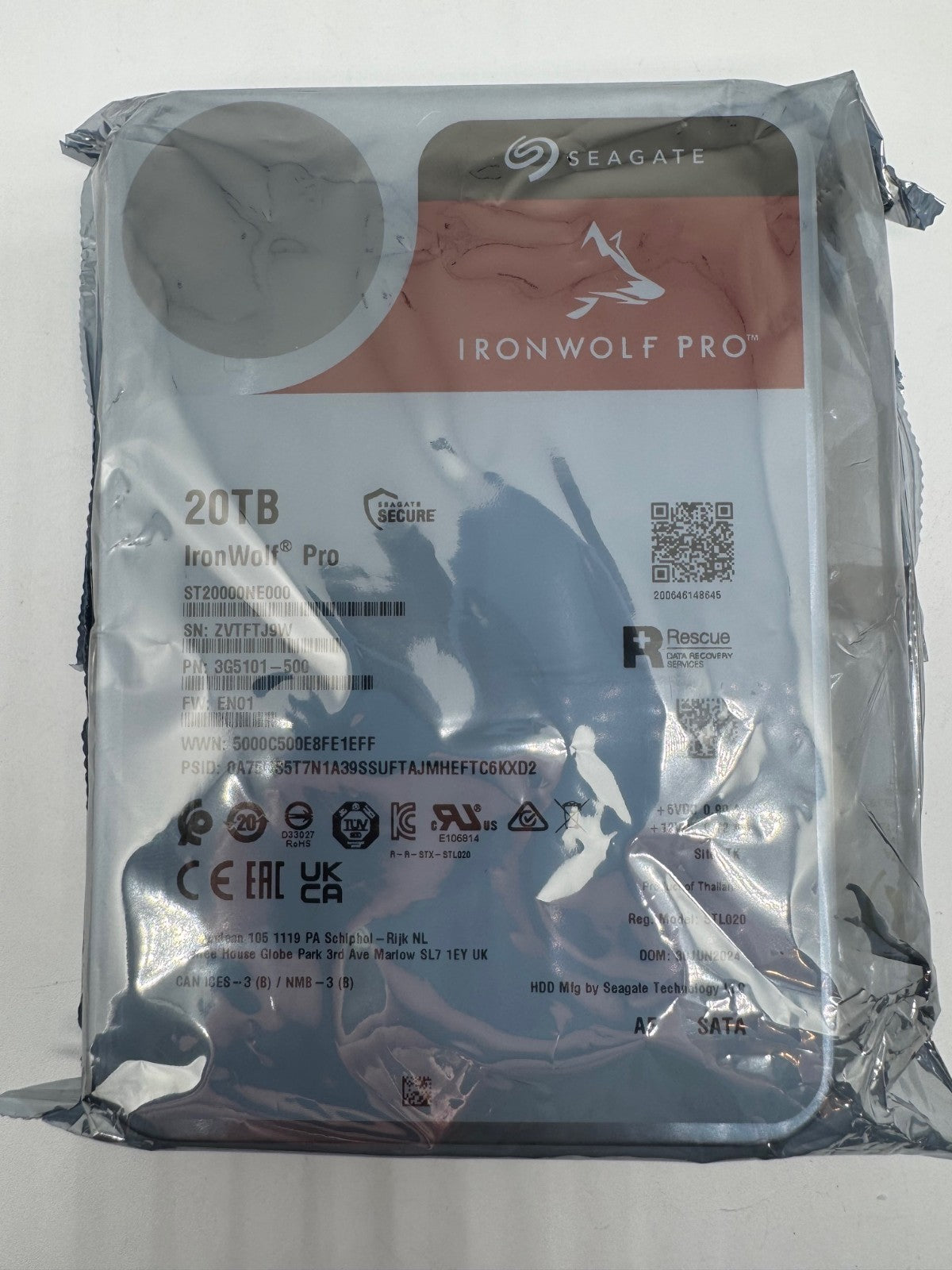 Seagate IronWolf Pro NAS HDD ST20000NE000 - 20TB CMR 3,5 Zoll SATA3 20 TB