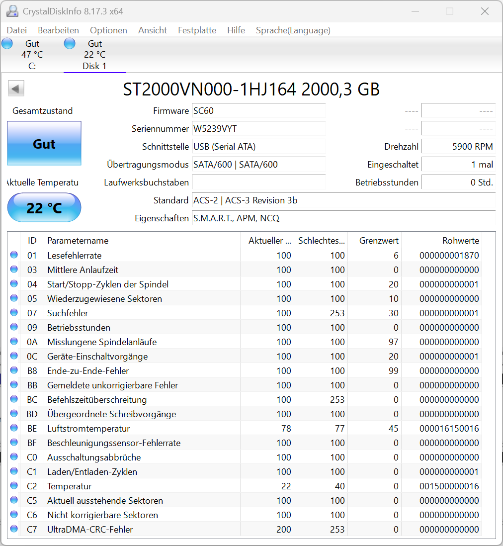 Seagate NAS HDD ST2000VN000 HDD interne Festplatte 2TB Festplatte SATA3