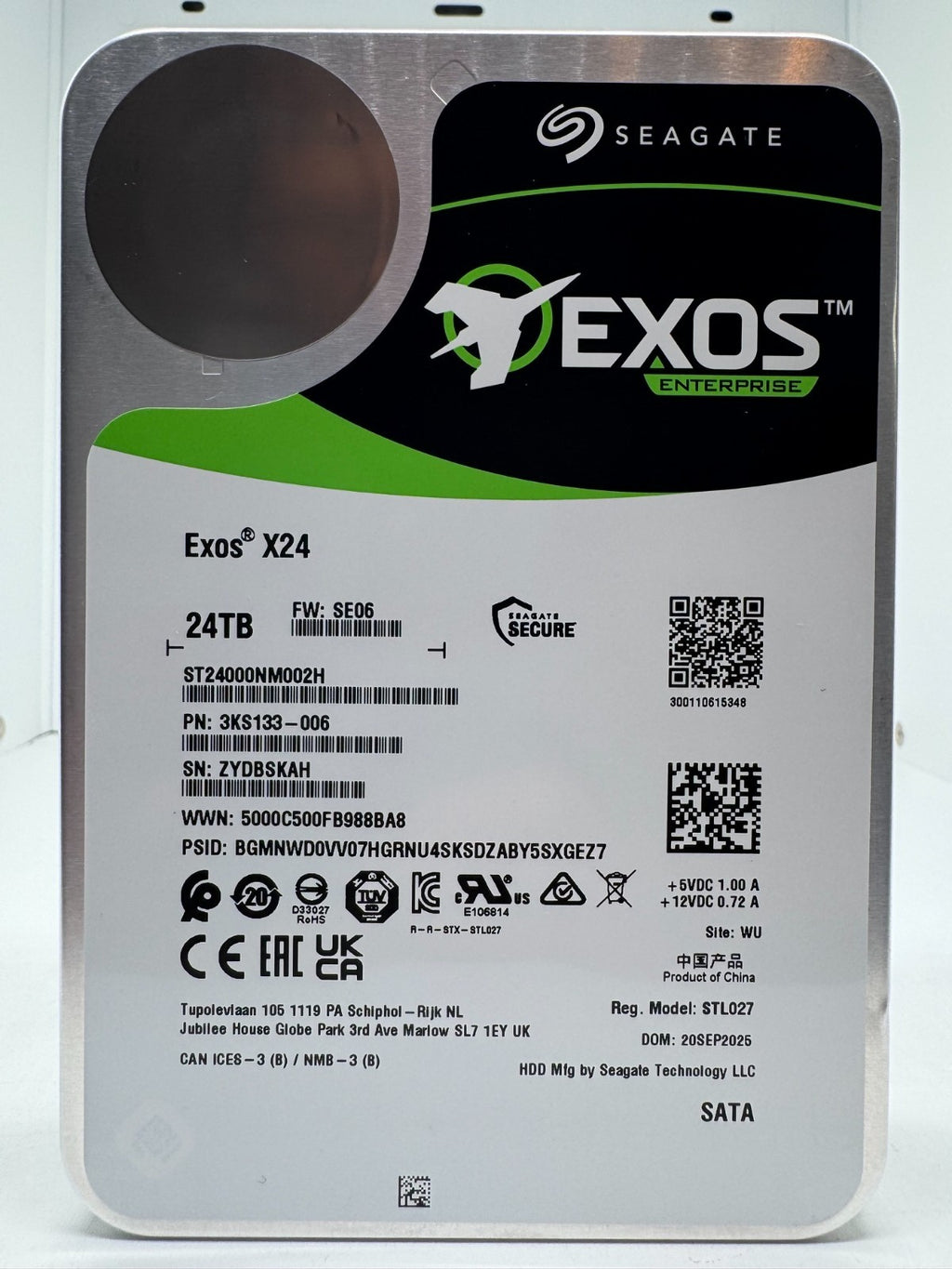Seagate Exos X24 24TB interne Festplatte ST24000NM002H 3,5 Zoll SATA3 24 TB -06