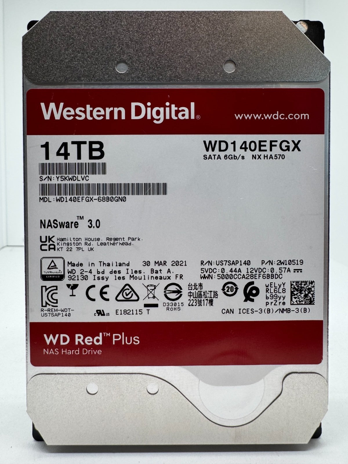 Western Digital WD RED Plus WD140EFGX 14TB interne Festplatte 7200 RPM SATA3