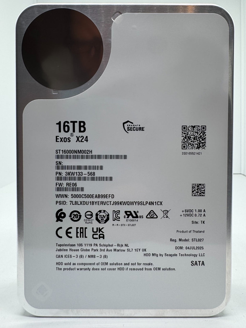 Seagate Exos X24 16TB interne Festplatte ST16000NM002H 3,5 Zoll SATA3 16 TB