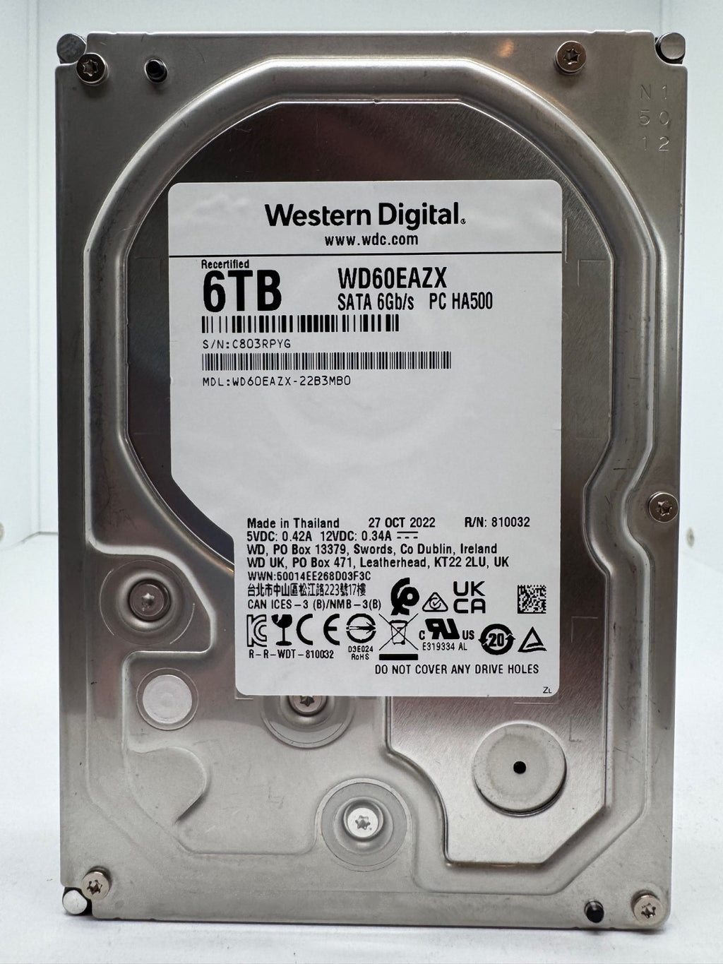 Western Digital WD60EAZX - WD Blue 6TB Festplatte 5400RPM SATA 3 - 6 TB -PYG